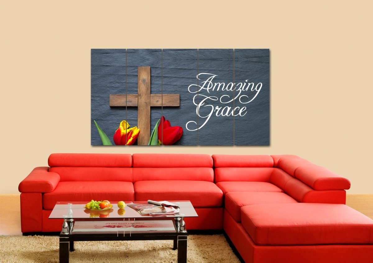 Tulips Amazing Grace Wall Art & Decor - Christian Canvas Wall Art