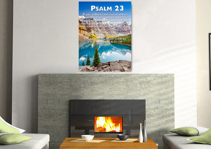 Turquoise Lake & Psalm 23 The Lord Is My Shepherd Canvas Wall Art