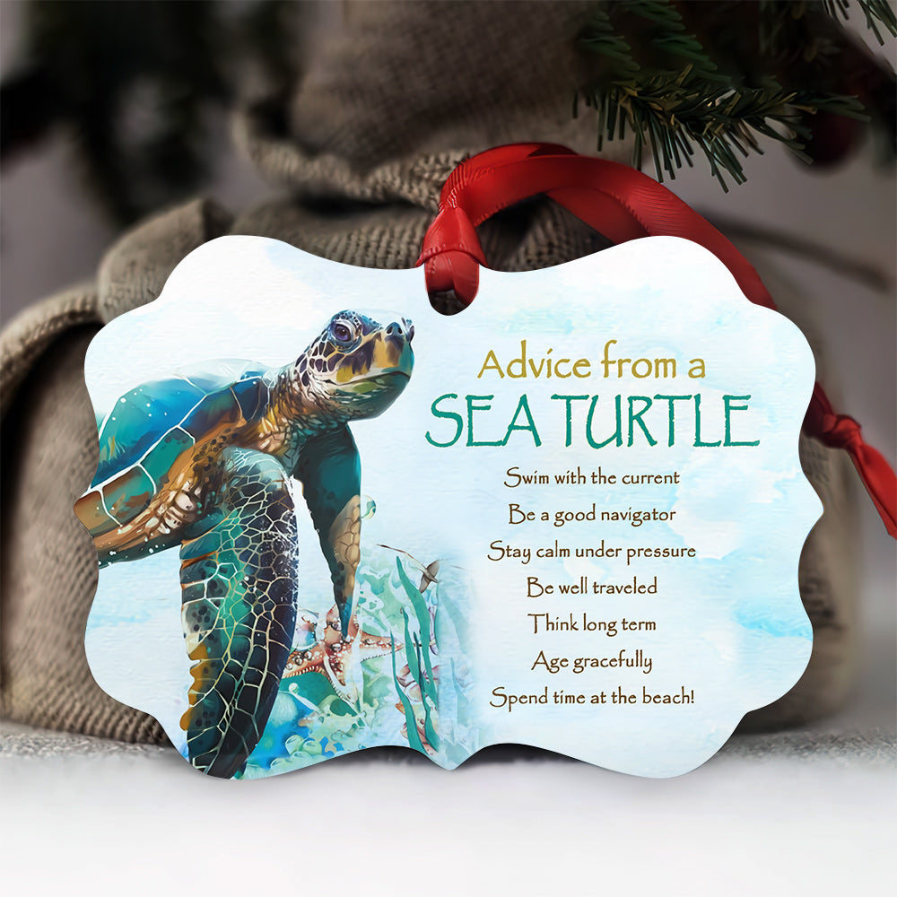 Turtle Advice Metal Ornament - Christmas Ornament - Christmas Gift