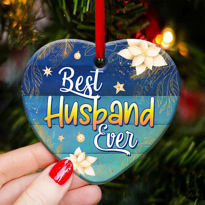 Turtle Best Husband Ever Heart Ceramic Ornament - Christmas Ornament - Christmas Gift