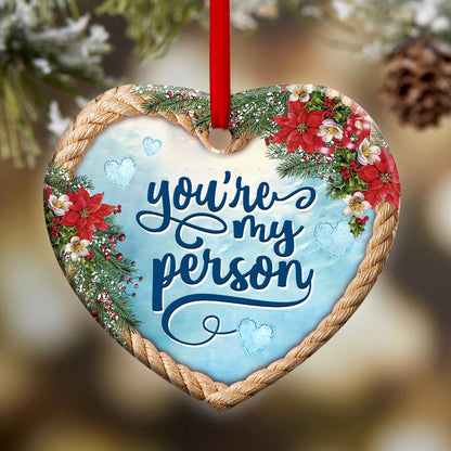 Turtle Husband You Are My Person Heart Ceramic Ornament - Christmas Ornament - Christmas Gift