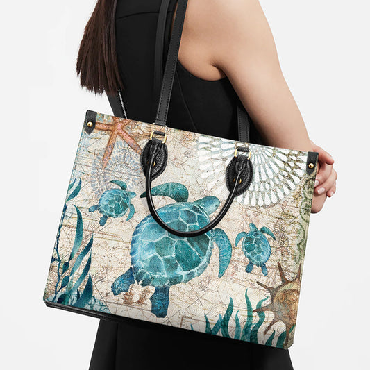 Turtle Pu Leather Bag - Gift Ideas For Turtle Lovers - Women's Pu Leather Bag