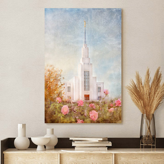 Twin Falls Temple Autumn Blessings Canvas Pictures - Jesus Canvas Art - Christian Wall Art