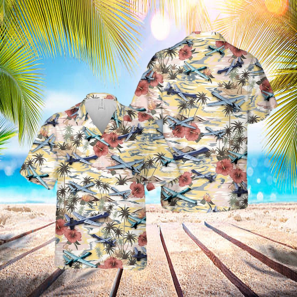 U.S. Air Force Mq-9a Reaper Hawaiian Shirt - Beachwear For Men - Best Hawaiian Shirts