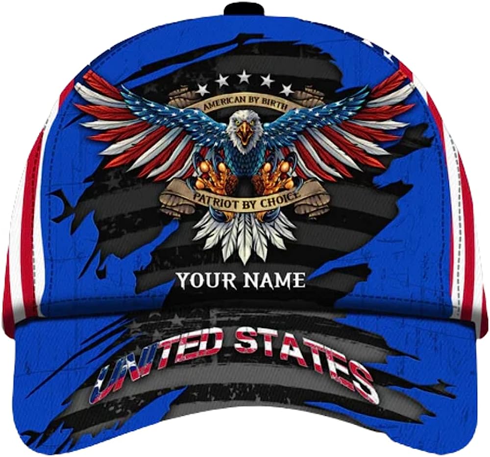 U.S Patriotic Eagle All Over Print Baseball Cap - Christian Hats For Men Women