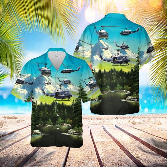 Uh-1n 1st Helicopter Hawaiian Shirt - Beachwear For Men - Best Hawaiian Shirts