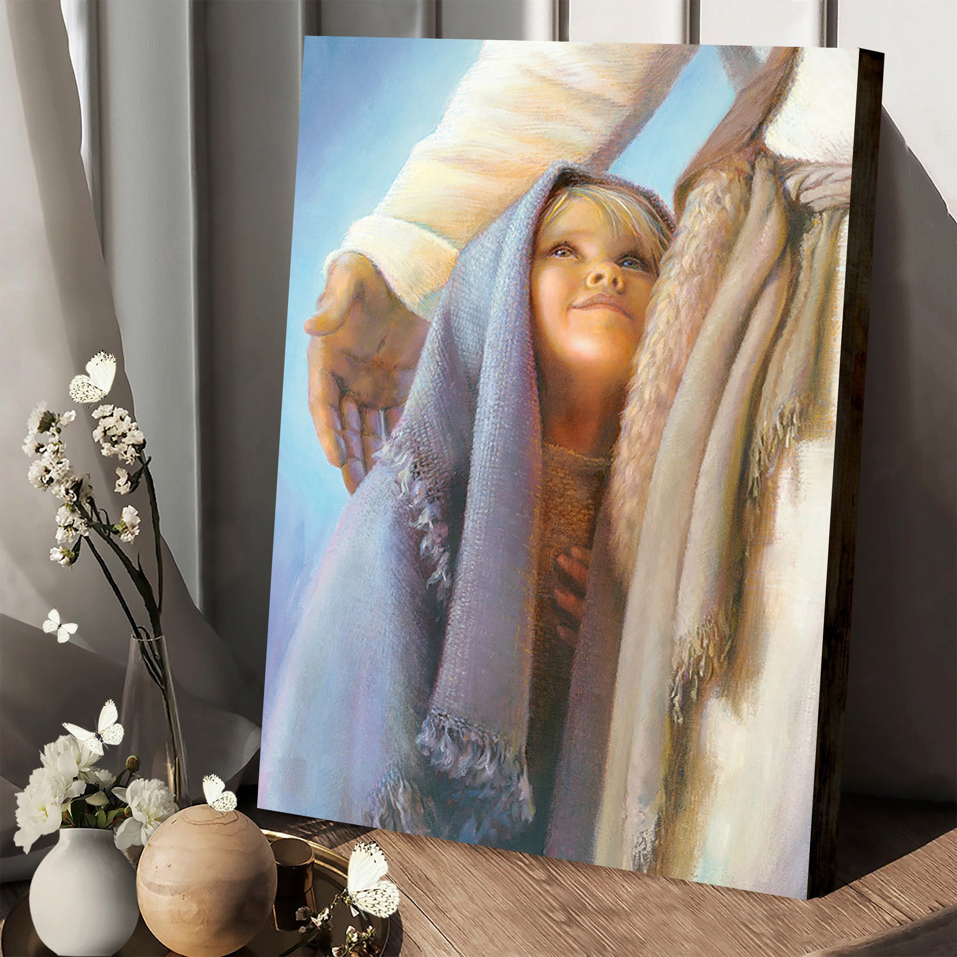 Under His Wing Minicard Canvas Picture - Jesus Canvas Wall Art - Christian Wall Art