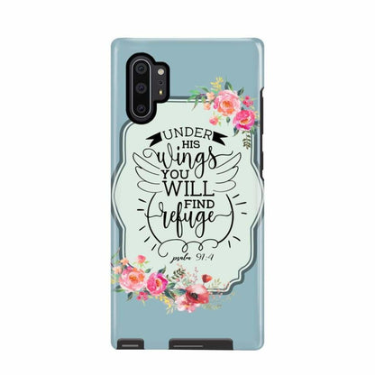 Under His Wings You Will Find Refuge Psalm 914 Bible Verse Phone Case - Inspirational Bible Scripture iPhone Cases