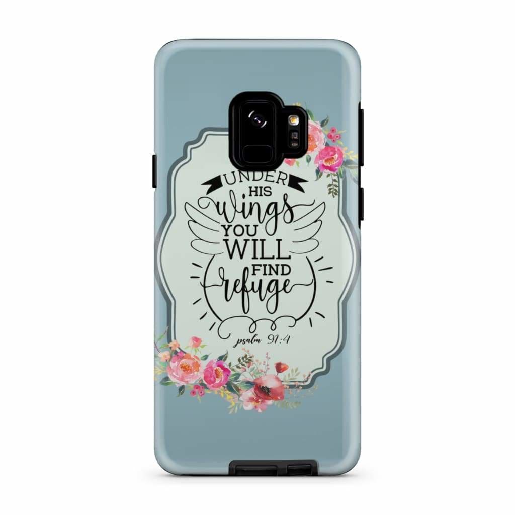 Under His Wings You Will Find Refuge Psalm 914 Bible Verse Phone Case - Inspirational Bible Scripture iPhone Cases