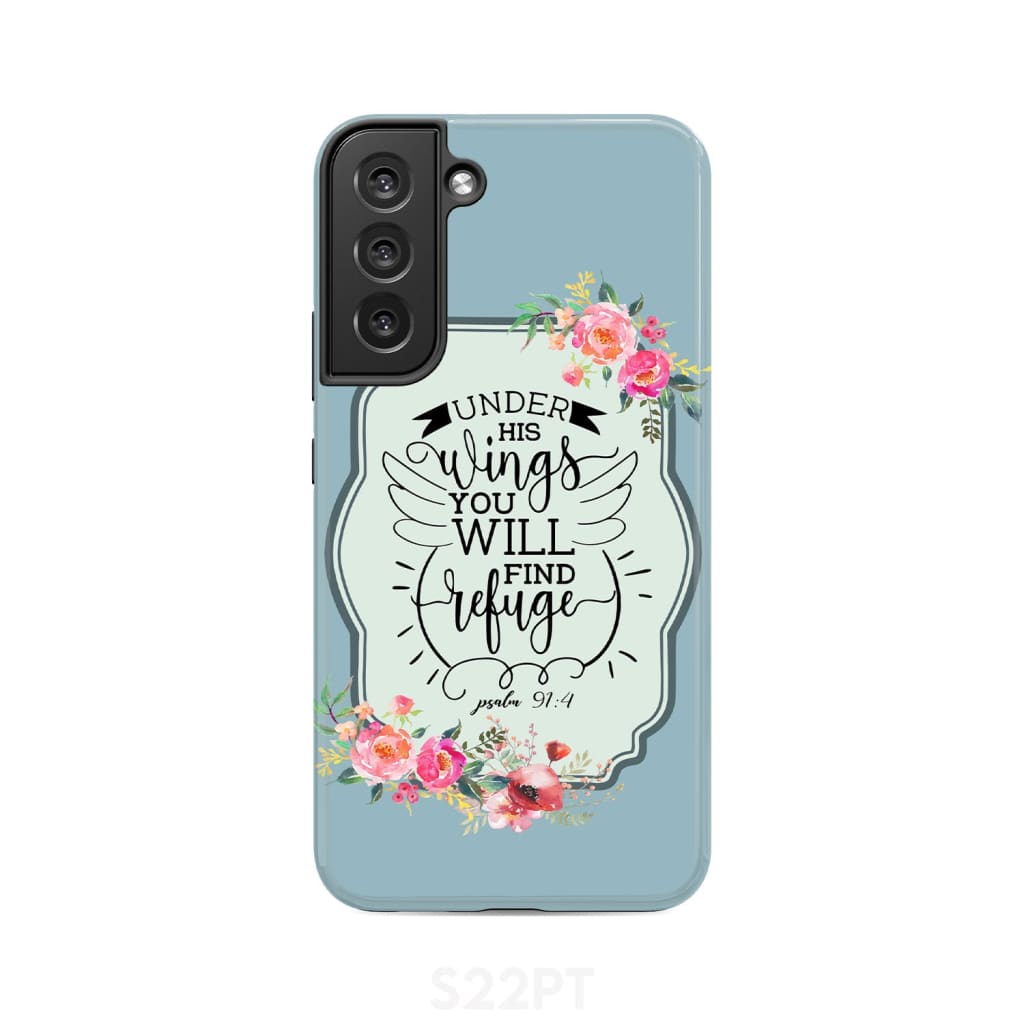 Under His Wings You Will Find Refuge Psalm 914 Bible Verse Phone Case - Inspirational Bible Scripture iPhone Cases