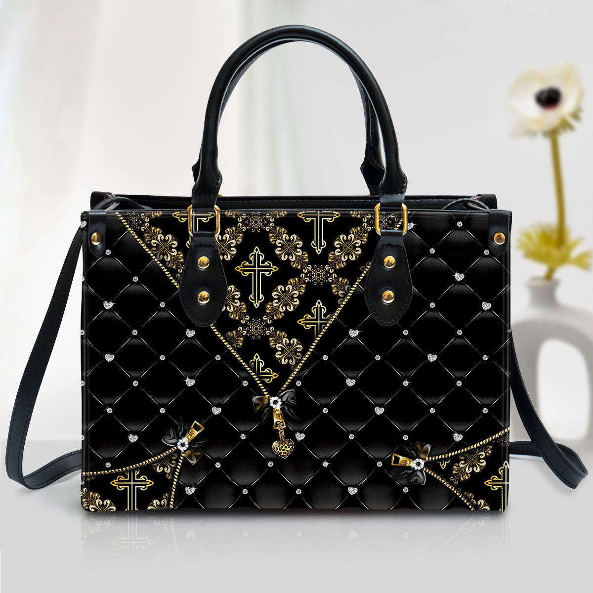 Unique Cross Leather Handbag - Religious Gifts For Women - Women Pu Leather Bag