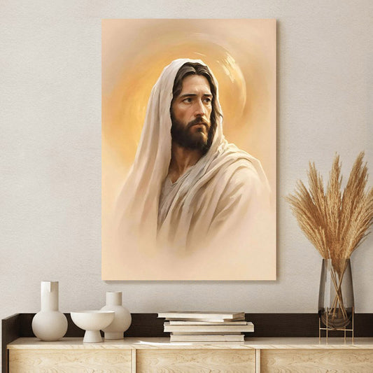Unique Painting Of Je Sus In Oil Painting Impasto Style With - Canvas Pictures - Jesus Canvas Art - Christian Wall Art