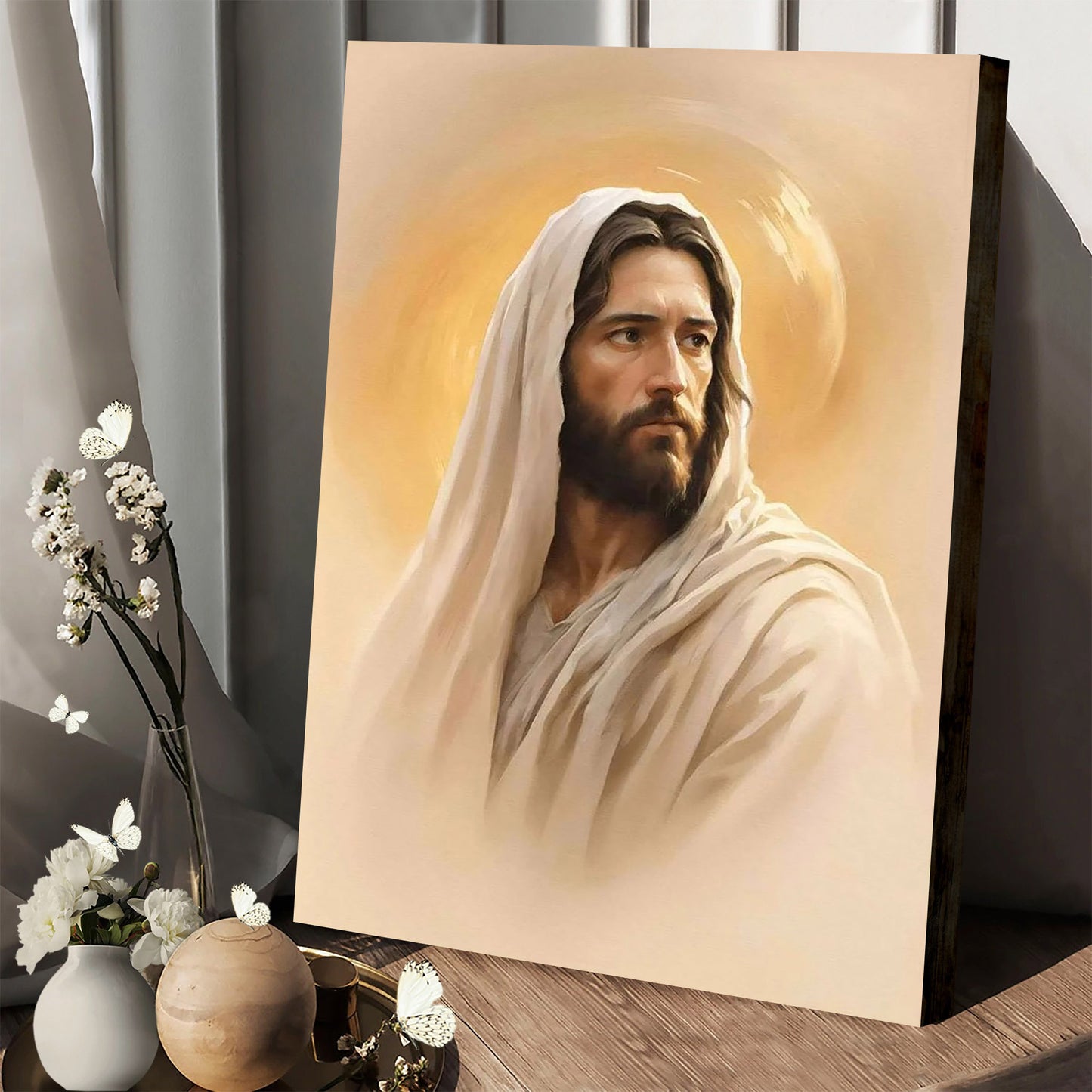Unique Painting Of Je Sus In Oil Painting Impasto Style With - Canvas Pictures - Jesus Canvas Art - Christian Wall Art