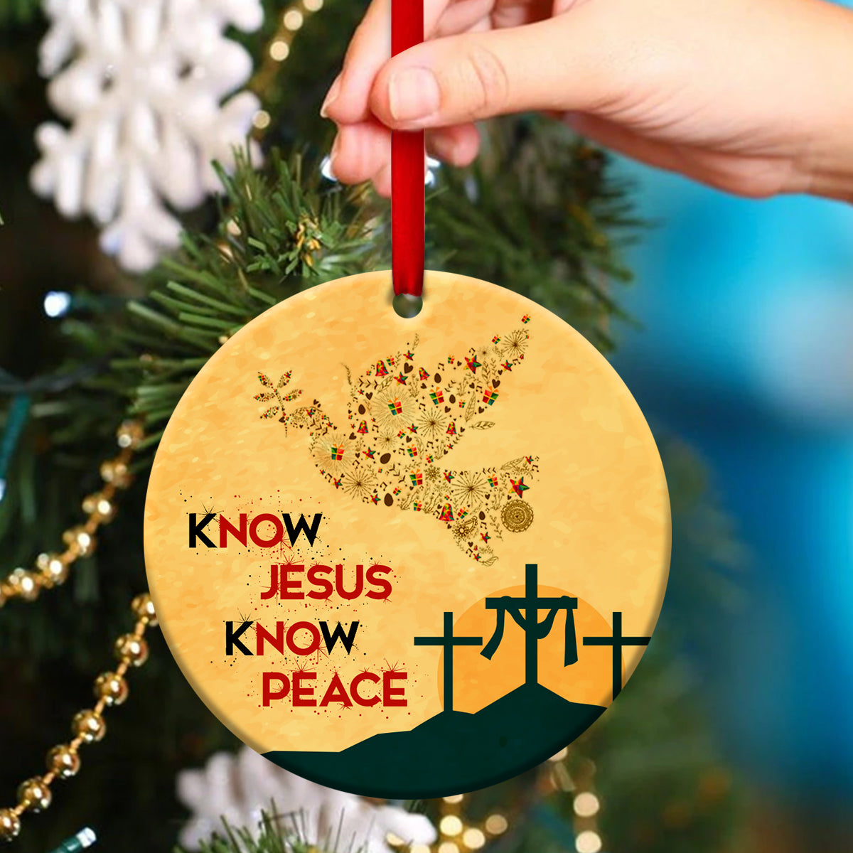 Unique Pigeon Ceramic Circle Ornament - God Brings You Peace - Christian Gift For Friends - Unique Gifts