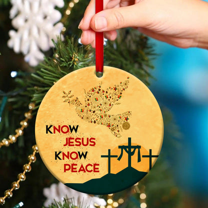 Unique Pigeon Ceramic Circle Ornament - God Brings You Peace - Christian Gift For Friends - Unique Gifts