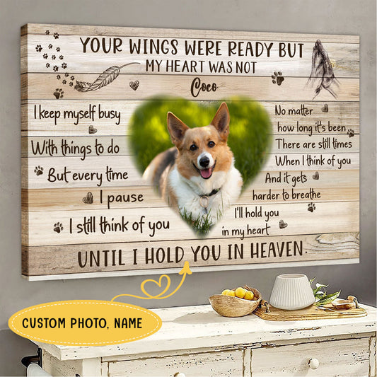 Until I Hold You In Heaven Personalized Pet Memorial Canvas Wall Art  - Pet Memorial Gifts
