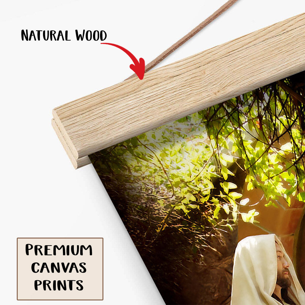 Unto Him That Knocketh Hanging Canvas Wall Art - Jesus Picture - Jesus Portrait Canvas - Religious Canvas