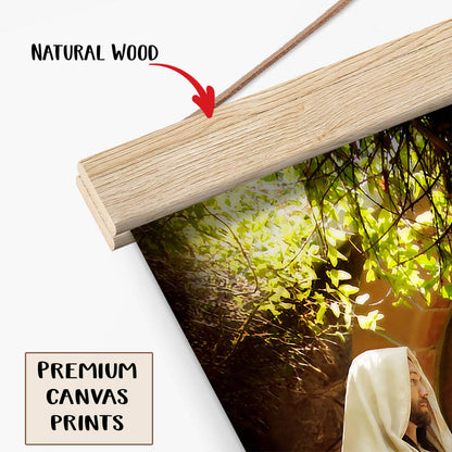 Unto Him That Knocketh Hanging Canvas Wall Art - Jesus Picture - Jesus Portrait Canvas - Religious Canvas