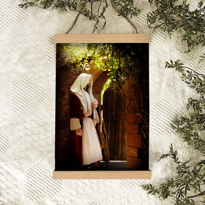 Unto Him That Knocketh Hanging Canvas Wall Art - Jesus Picture - Jesus Portrait Canvas - Religious Canvas