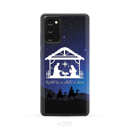 Unto Us A Child Is Born - Christian Christmas Phone Case - Inspirational Bible Scripture iPhone Cases