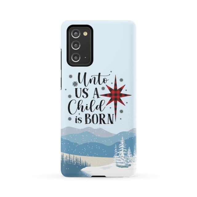 Unto Us A Child Is Born Christmas Phone Case - Inspirational Bible Scripture iPhone Cases