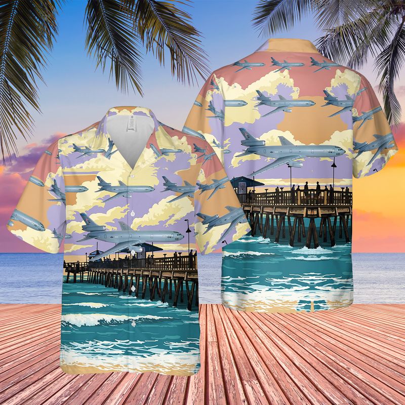 Us Air Force 2nd Air Refueling Squadron Kc-10 Extender Hawaiian Shirt - Beachwear For Men - Best Hawaiian Shirts