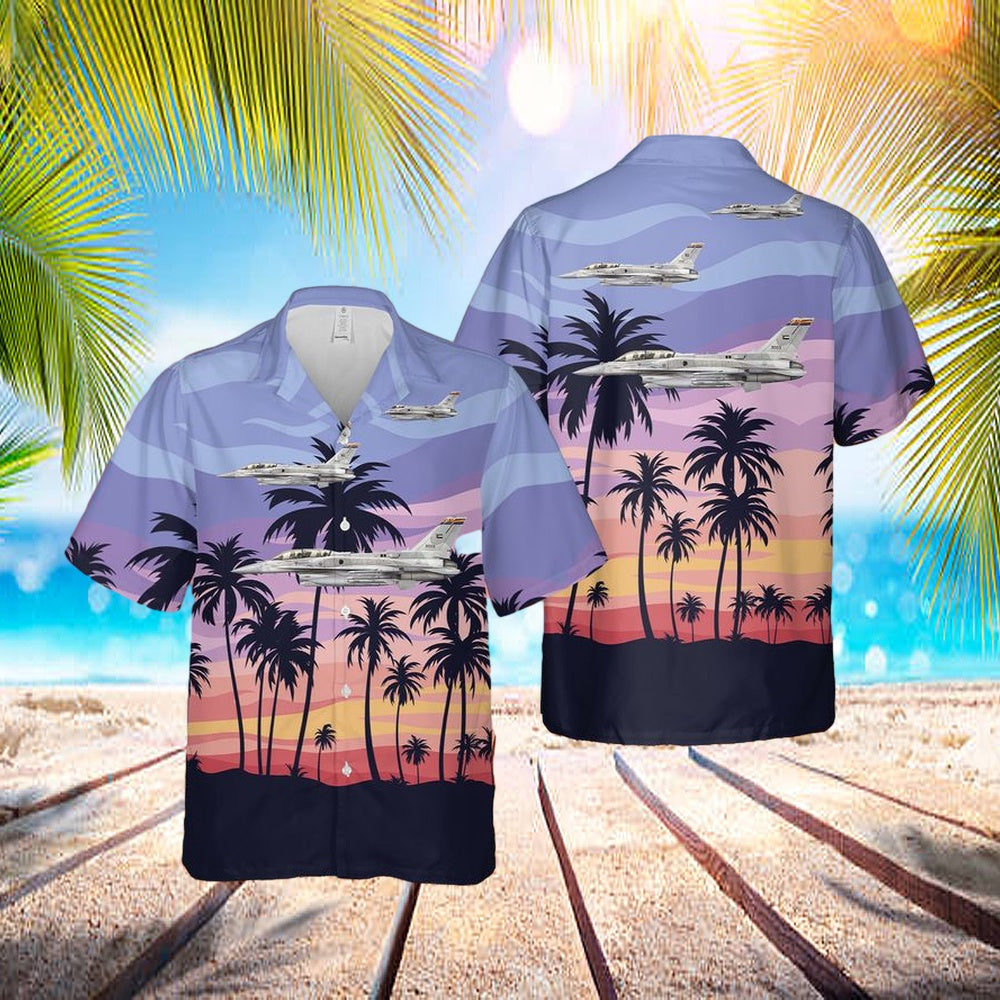Us Air Force Arizona Air National Guard 162d Fighter Wing 148th Fighter Squadron Block 20 F-16ab Fighting Falcon Hawaiian Shirt - Best Hawaiian Shirts