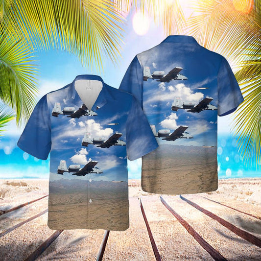 Us Air Force Arkansas Air National Guard A-10c Firing An Agm-65 Hawaiian Shirt - Beachwear For Men - Best Hawaiian Shirts