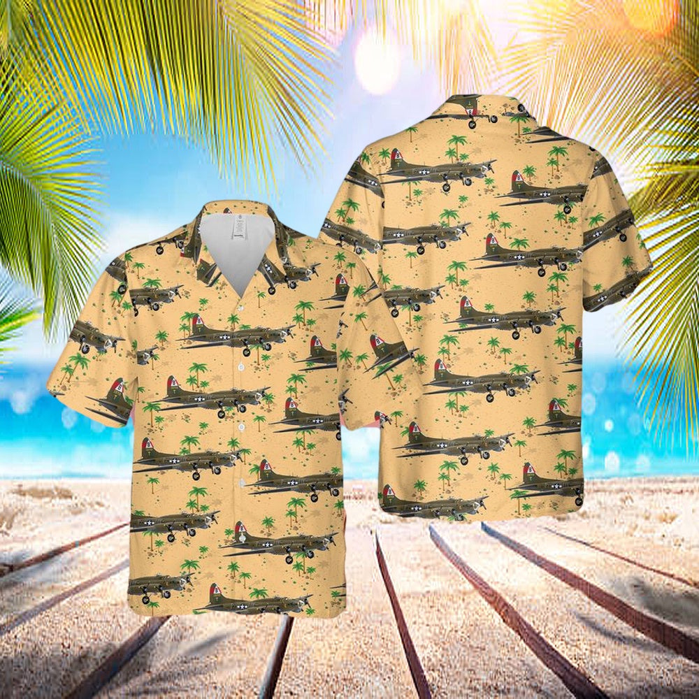 Us Air Force B-17g Flying Fortress 42-31713 'Snake Hips' Of 92nd Bombardment Group Hawaiian Shirt - Beachwear For Men - Best Hawaiian Shirts