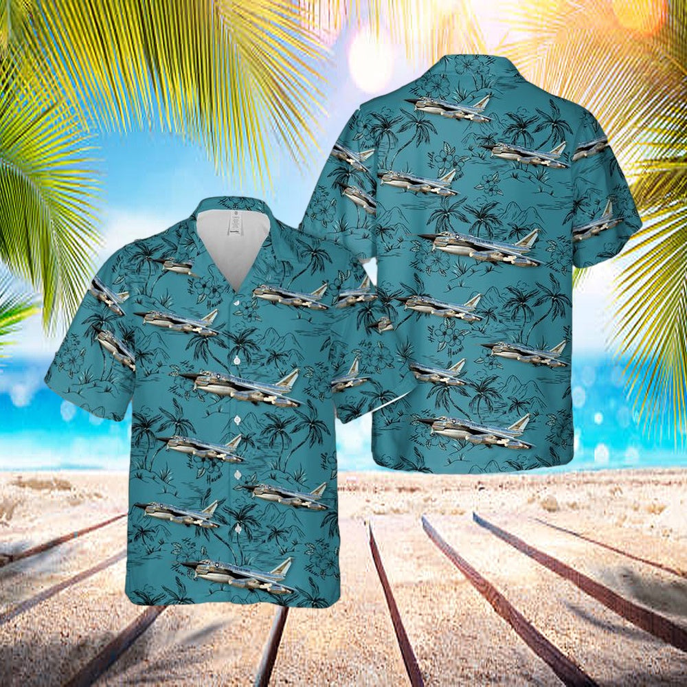Us Air Force B-58a Hustler (Af Serial No. 59-2458), The Cowtown Hustler Hawaiian Shirt - Beachwear For Men - Best Hawaiian Shirts