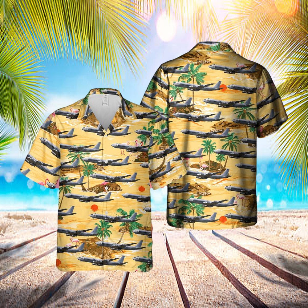 Us Air Force Boeing 707-321b Hawaiian Shirt - Beachwear For Men - Best Hawaiian Shirts