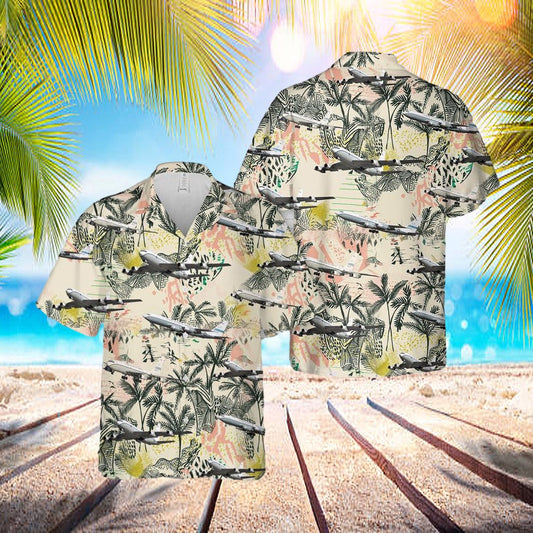 Us Air Force Boeing Oc-135b Open Skies Hawaiian Shirt - Beachwear For Men - Best Hawaiian Shirts