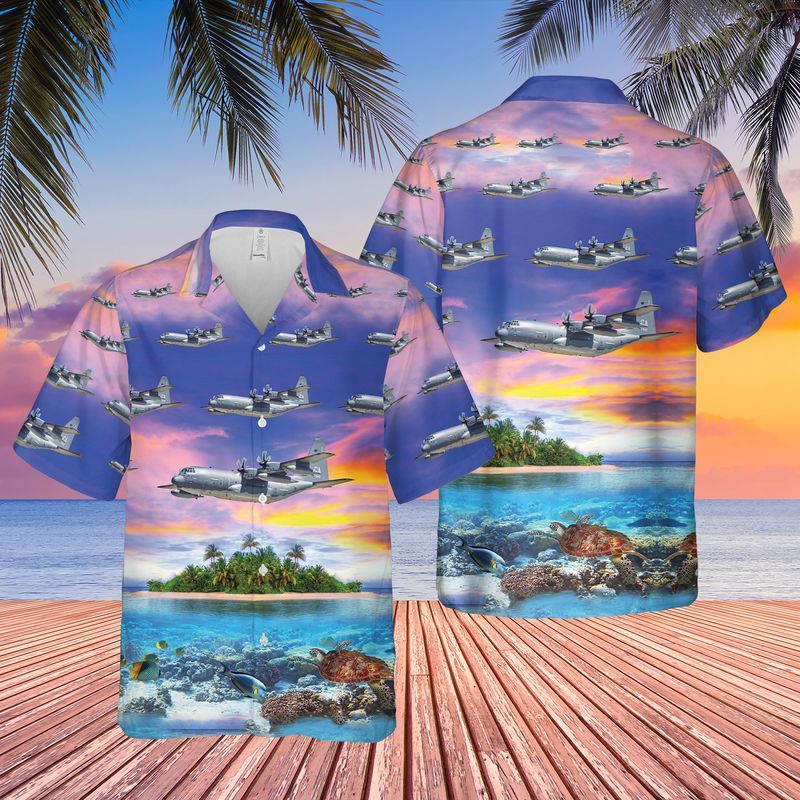 Us Air Force California Air National Guard 129th Rescue Wing Hc-130j Combat King Ii Hawaiian Shirt - Beachwear For Men - Best Hawaiian Shirts