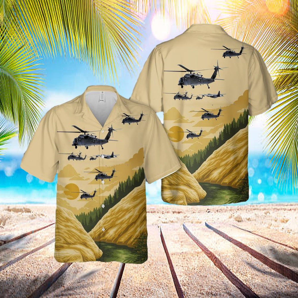 Us Air Force California Air National Guard 129th Rescue Wing Hh-60g Pave Hawks And Hc-130j Combat King Ii's Hawaiian Shirt - Best Hawaiian Shirts