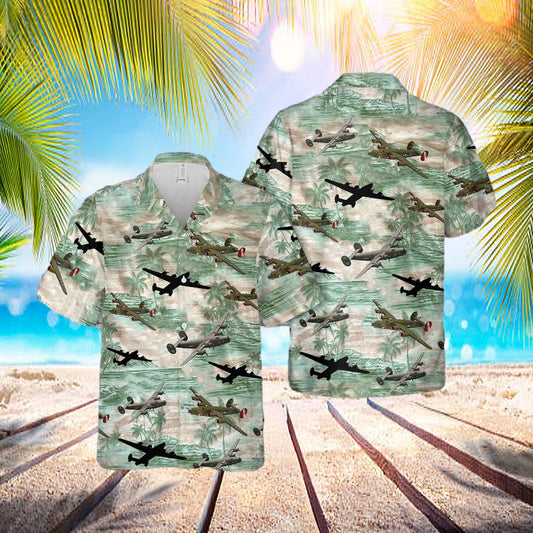 Us Air Force Consolidated B-24 Liberator In Ww2 Hawaiian Shirt - Beachwear For Men - Best Hawaiian Shirts