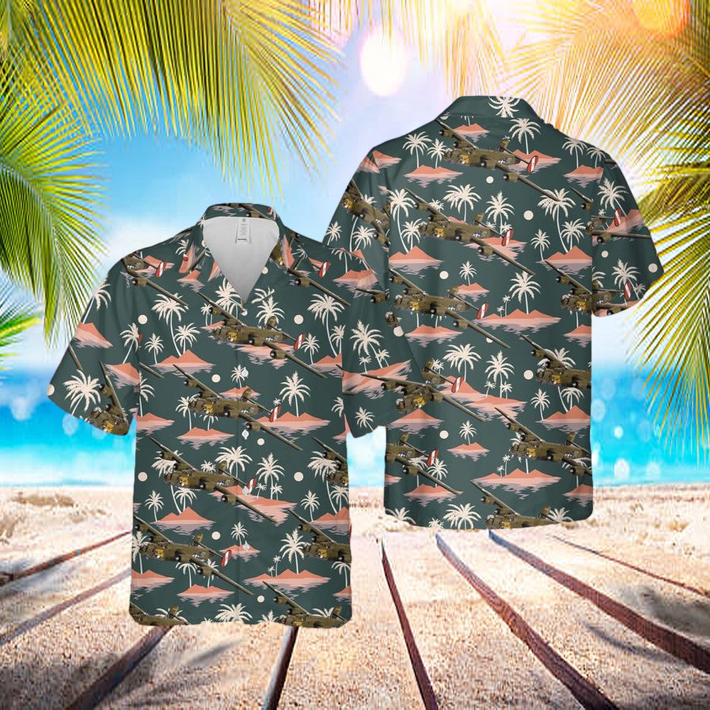 Us Air Force Consolidated B-24h-15-Fo Liberator, 42-52534q2-M 'Witchcraft' Of 467th Bomb Group Hawaiian Shirt - Beachwear For Men - Best Hawaiian Shirts
