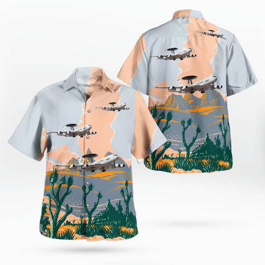 Us Air Force E-3 Awacs Hawaiian Shirt - Beachwear For Men - Best Hawaiian Shirts