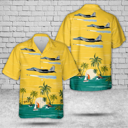Us Air Force F-15c Fires An Aim-7 Sparrow Hawaiian Shirt - Beachwear For Men - Best Hawaiian Shirts