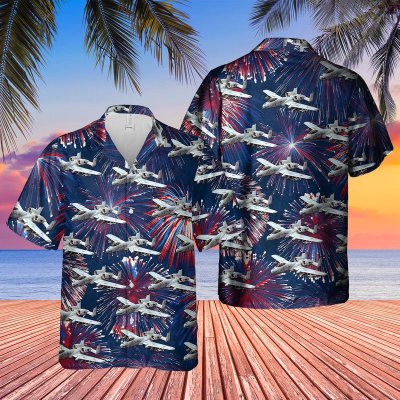 Us Air Force Fairchild Republic A-10 Thunderbolt Ii 4th Of July Hawaiian Shirt - Beachwear For Men - Best Hawaiian Shirts
