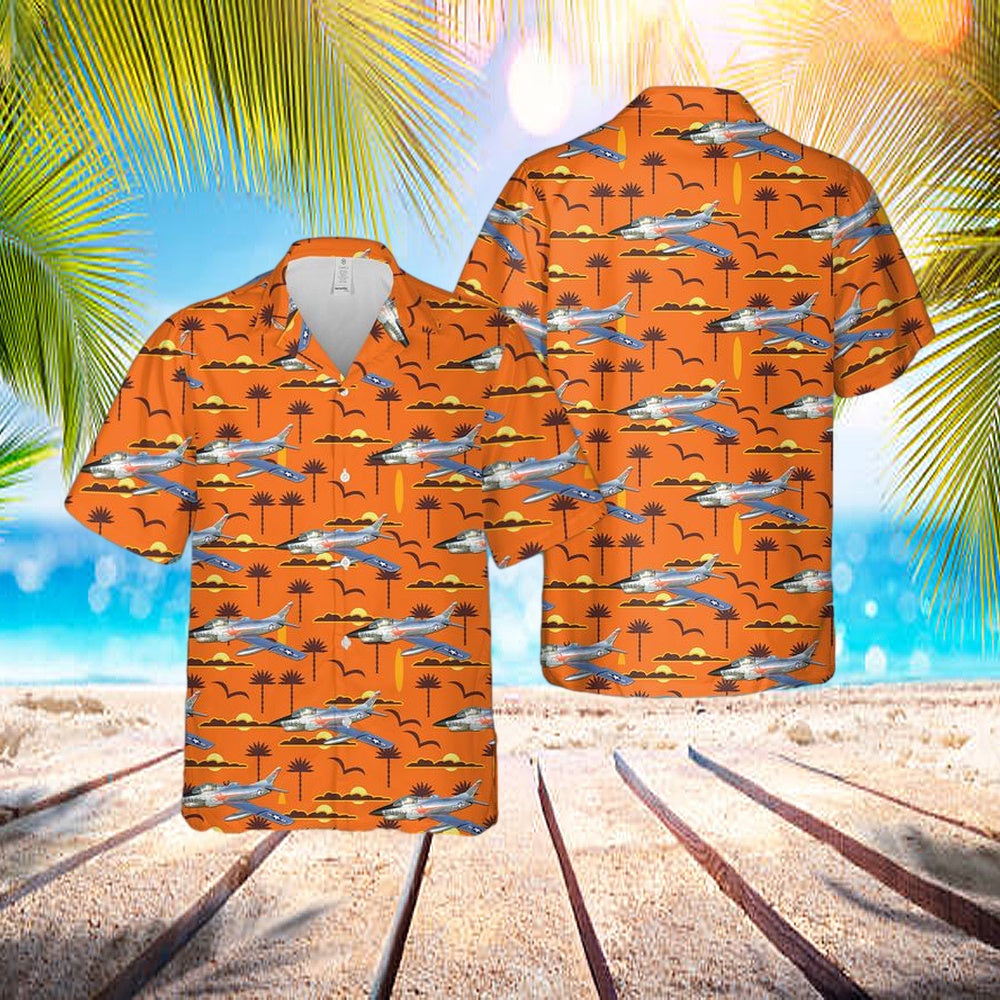 Us Air Force Fiat G-91 Fu-863 'Dennis The Menace' Hawaiian Shirt - Beachwear For Men - Best Hawaiian Shirts