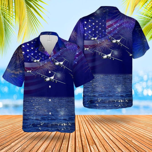 Us Air Force Lockheed C-141 Starlifter Hanoi Taxi Hawaiian Shirt - Beachwear For Men - Best Hawaiian Shirts
