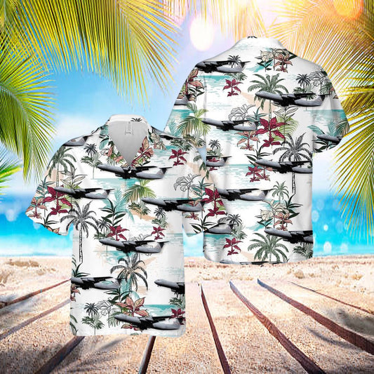 Us Air Force Lockheed C-141b Starlifter Hawaiian Shirt - Beachwear For Men - Best Hawaiian Shirts