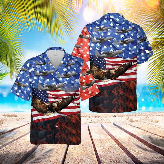 Us Air Force Lockheed Ec-130h Compass Call Of 41st Ews, 4th Of July Hawaiian Shirt - Beachwear For Men - Best Hawaiian Shirts