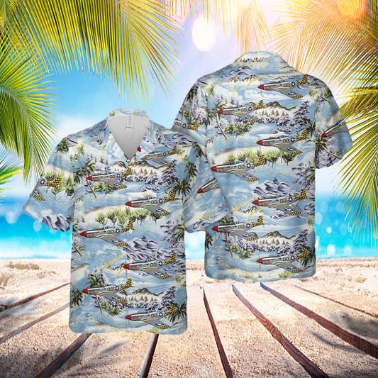 Us Air Force North American P-51d Mustang Boo-Man Choo Hawaiian Shirt - Beachwear For Men - Best Hawaiian Shirts