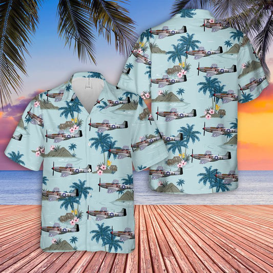 Us Air Force P-51d Mustang Big Beautiful Doll Hawaiian Shirt - Beachwear For Men - Best Hawaiian Shirts