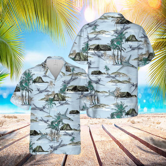 Us Air Force Rockwell B-1 Lancer Hawaiian Shirt - Beachwear For Men - Best Hawaiian Shirts