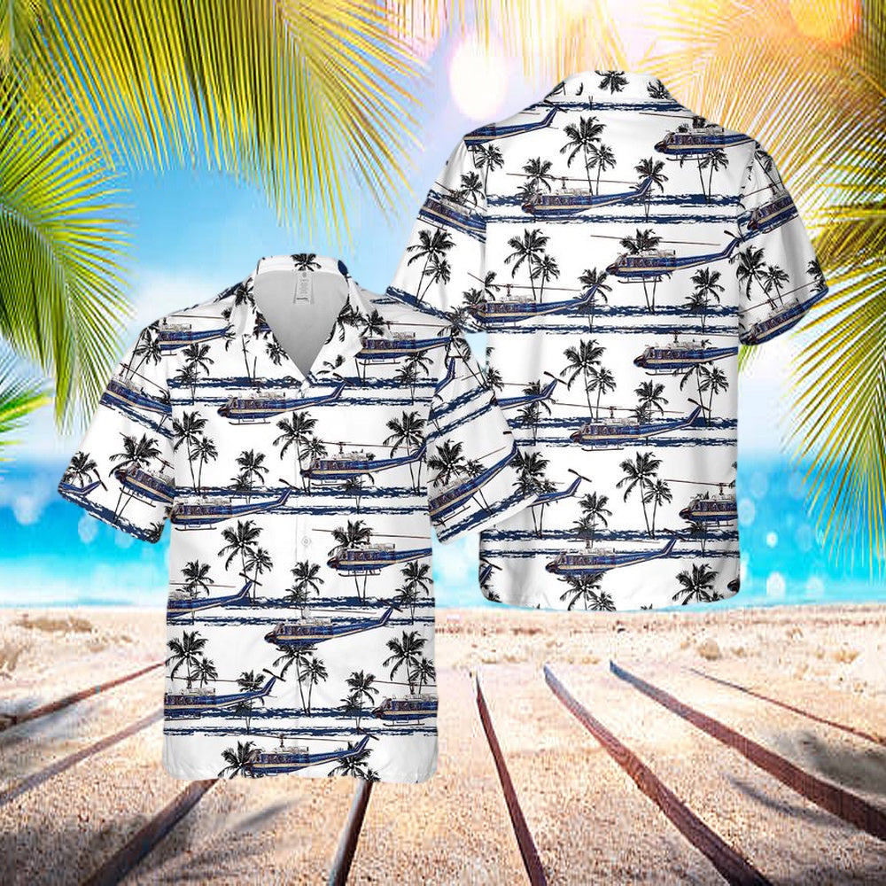 Us Air Force Uh-1n 1st Helicopter Hawaiian Shirt - Beachwear For Men - Best Hawaiian Shirts
