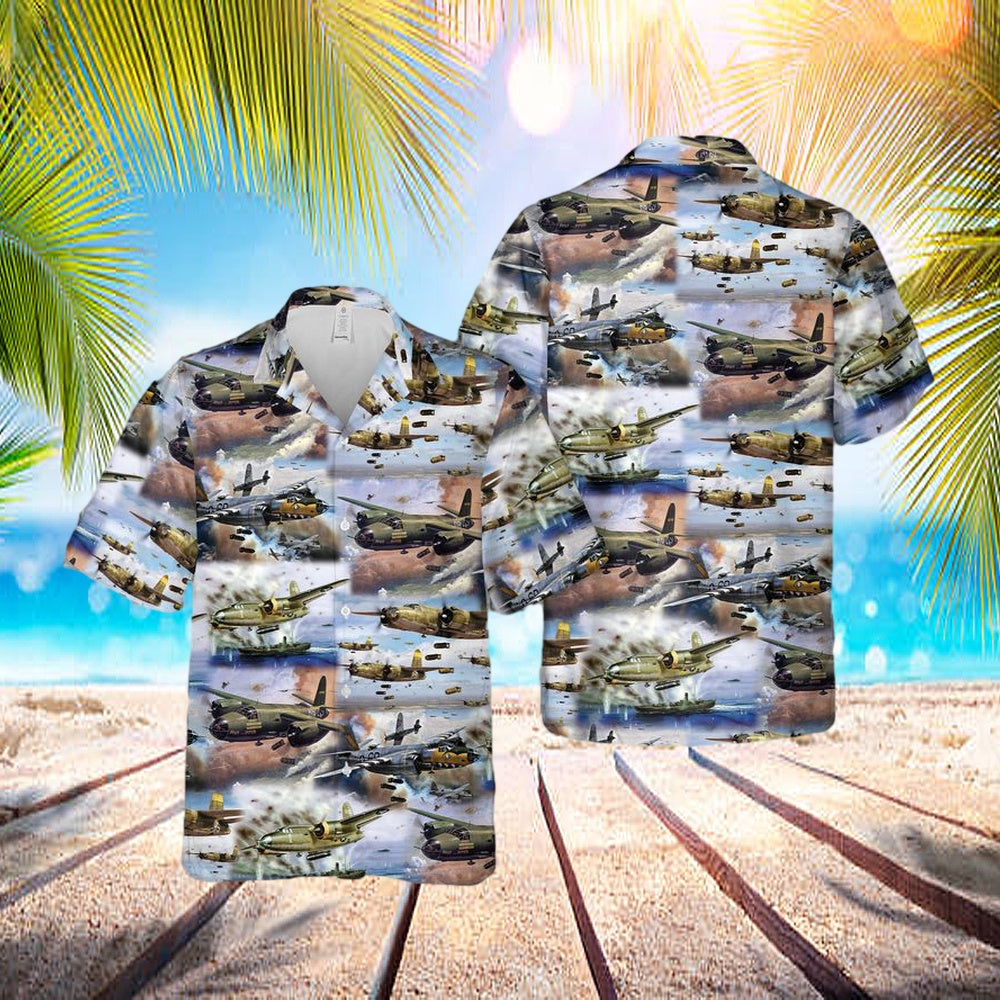 Us Air Forces Martin B-26 Marauder Ww2 Hawaiian Shirt - Beachwear For Men - Best Hawaiian Shirts
