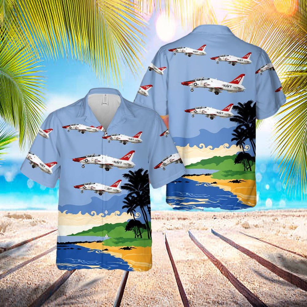 Us Navy Mcdonnell Douglas T-45c Goshawk Hawaiian Shirt - Beachwear For Men - Best Hawaiian Shirts