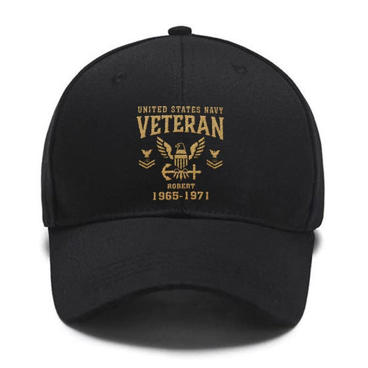 Us Navy Veteran Cap, Embroidered Cap, US Navy Embroidered Baseball Caps, 3D Embroidered Hats